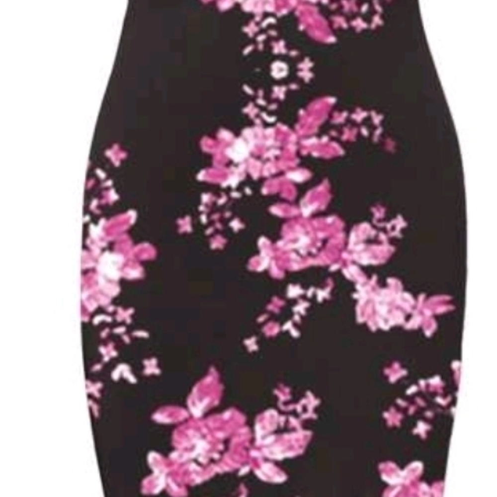 Calvaya Asymmetrical Hem High Side Split Spaghetti Strap Cross Back Bodycon Dres - Picture 4 of 4